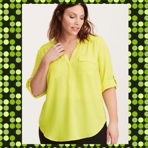 Torrid Harper Lime Green Pullover Blouse